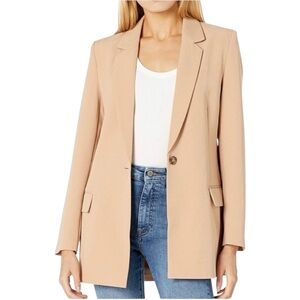THE DROP Blake Blazer Tan Tailored Single Button Capsule Workwear 📐XS